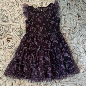 Zhenzi Kids Dress in Dark Purple Floral
